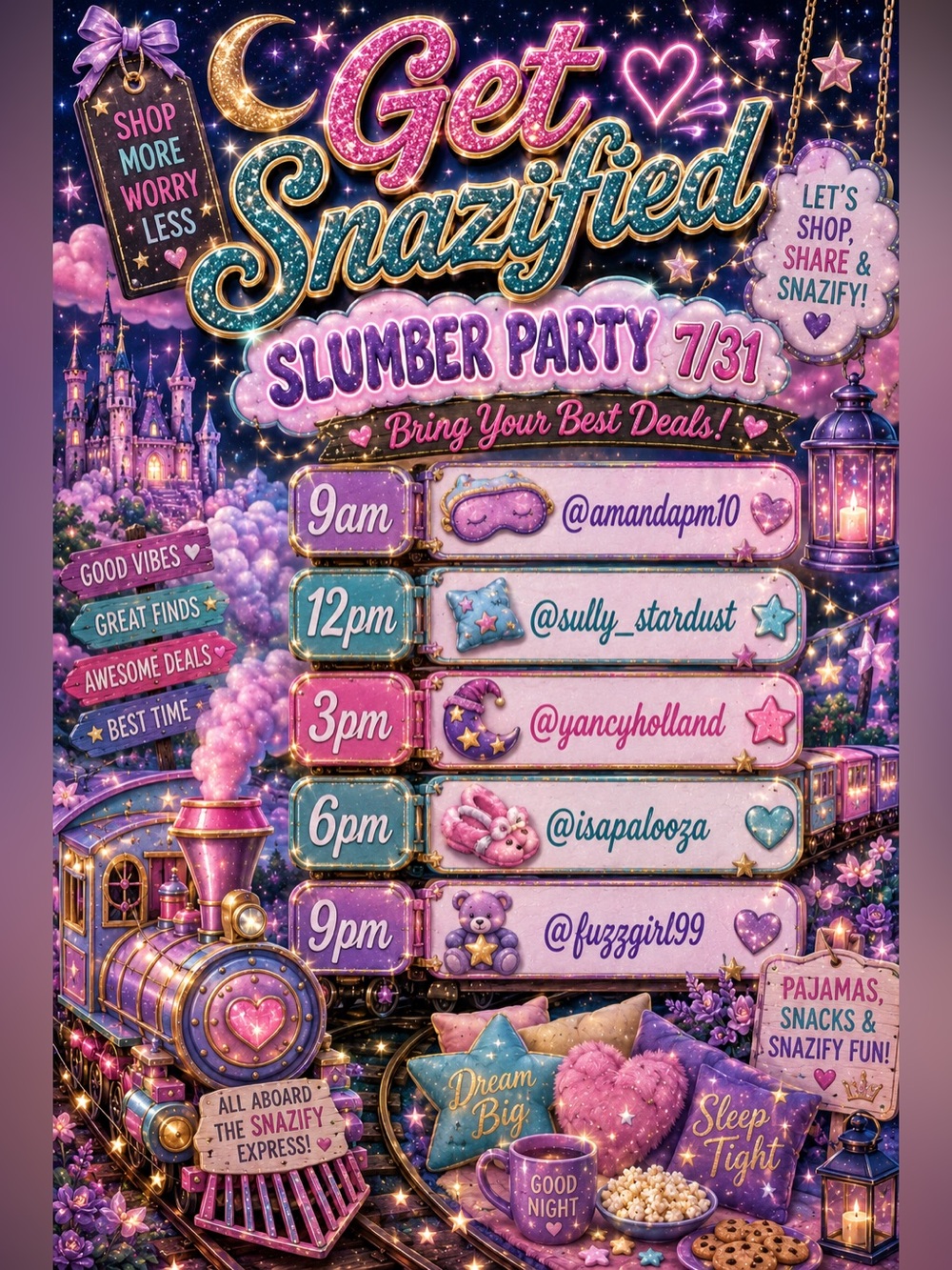 Get Snazified Slumber Party 🚂